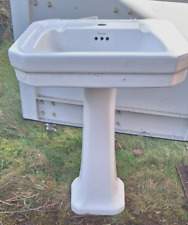 Burlington Edwardian 56cm Medium Basin and Pedestal 1 Tap Option