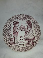 Royal Crownford Staffordshire Norma Sherman Birthday Plate in pink 