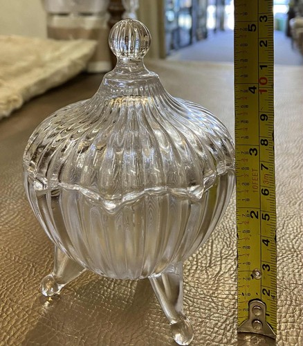 Glass lidded scalloped sugar - lidded,