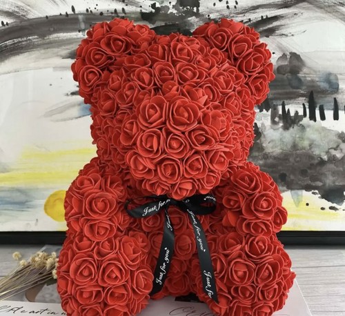 Eternal red rose teddy bear - red,