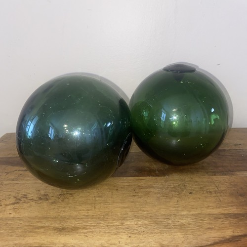 Pair green glass fishing - glass,
