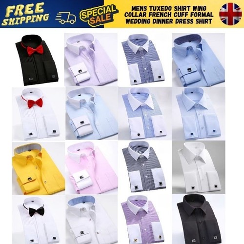 Mens tuxedo shirt wing - shirt, collar