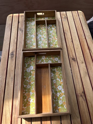 Vintage wooden cutlery tray - vintage,
