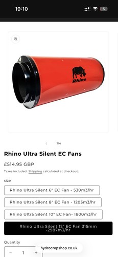 Rhino inline duct - 12, ec
