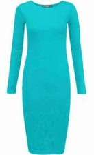 WOMENS LADIES LONG SLEEVE MIDI
