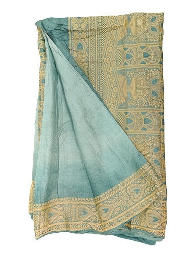 Vintage tussar silk sari - tussar,