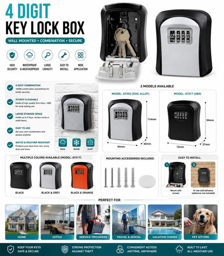 Key safe wall mounted - wall, approved