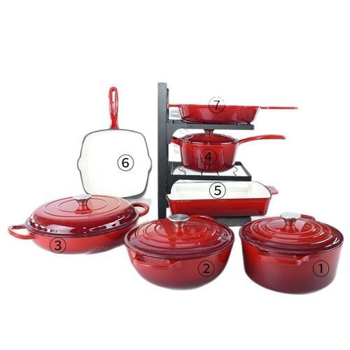 Piece cast iron enamel - 7-piece,