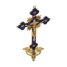 14.5cm Blue & Gold Crucifix