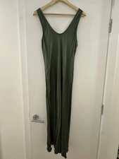 Ghost Palm Bias Cut Satin Slip dress Size L Green