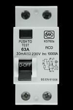 MK 63 AMP 30mA DOUBLE POLE RCD TYPE AC K5760S