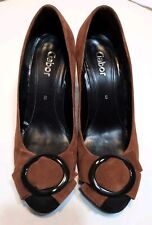Gabor Womens Ladies Rust Suede High Heel Court Shoes Size UK 6 Used Wide Fit