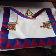 Pair Of Vintage Masons Masonic Regalia Companion Aprons with Brass Adornments