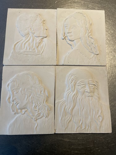 Plaster cast portraits - plaster,