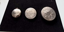 3 Solid Silver Vintage Powder