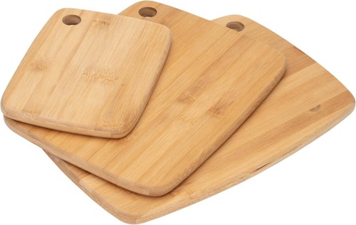 Set of3 bamboo wooden chopping - set,