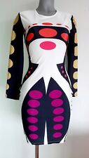 LYCRA MINI DRESS LONG SLEEVES ABSTRACT PRINT  CLEARANCE