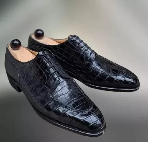 Handmade men black alligator - handmade,