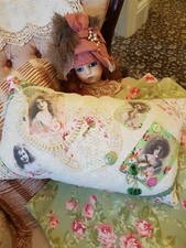 Bygone Days Shabby Chic Decorative Cushion Cover & Feather Pad, 46cm x 27cm