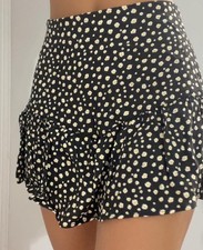 Zara Floral Black Mini Skirt