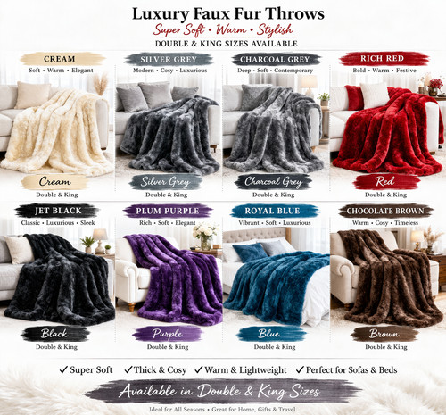 Luxury faux fur throw blanket - throw,