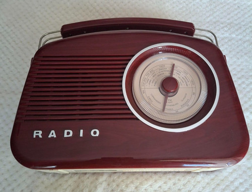 Retro radio red battery and - retro, red.