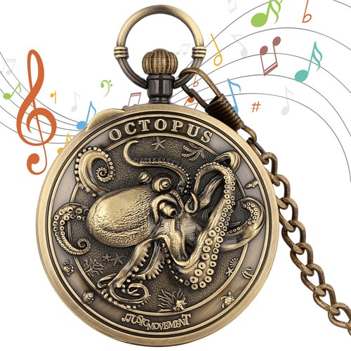 Quartz musical pocket watch - quartz,
