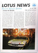 LOTUS World EUROPA Special Edition Car Publicity Piece Brochure Jul 1969