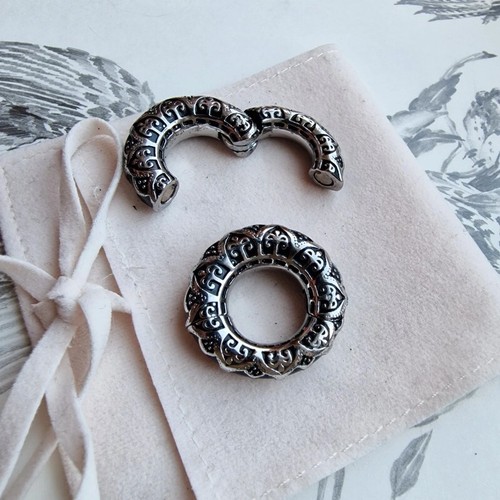 6mm tribal silver hangers - 6mm,