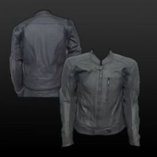 PB Leather Motorcycle Jacket Black Motorbike Summer Sports Mens Ladies Womens