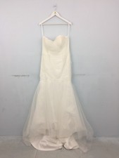Women's Wedding Dress Size M/L Ivory Mermaid Gown Tulle Skirt Bandeau Used F1
