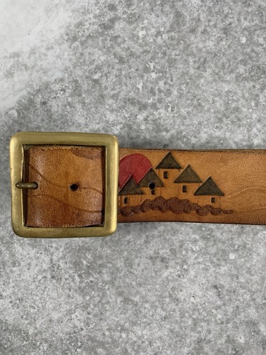 Vintage leather belt folk - vintage, art