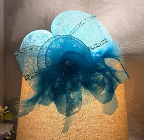 Turquoise gold feather - turquoise,