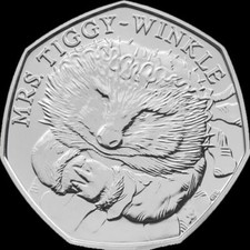 50p 2016 Mrs Tiggy Winkle Coin circulated Sp#H46 Ref: R81