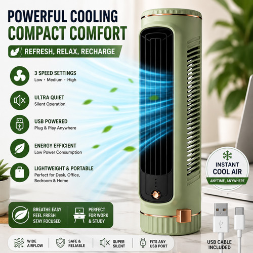 27cm tower fan - inch, air