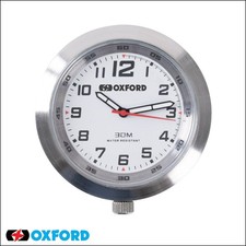 Oxford Analogue Motorcycle Motorbike ATV Clock Silver Scooter Water Resistant