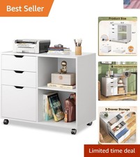 3-Drawer Wood File Cabinet