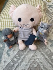 Harry Potter Plush Toys Bundle Baby Niffler 6" Scabbers 8” Dobby 14”