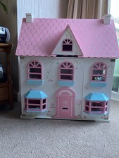 Early Learning Centre Rosebud Wooden Dolls House with furniture and figures