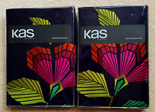 NEW : GORGEOUS PAIR OF KAS AUSTRALIA EMBROIDERED PILLOW CASES : 300 tc COTTON