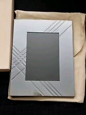 Vintage 90s Burberry Chrome and Wood Photo Frame 9"x 7" (holds 4" X 6" photo)