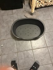 MEDIUM PLASTIC BLACK DOG / CAT / PET BED, BASKET - HEAVY DUTY 70cm