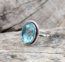 Blue Topaz Ring 925 Sterling