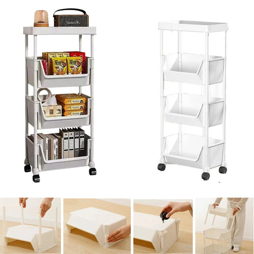 Tier storage trolley cart on - tier,