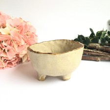 Vintage Hand Made Stoneware Rustic Ceramic Cauldron Witches Cauldron Pagan