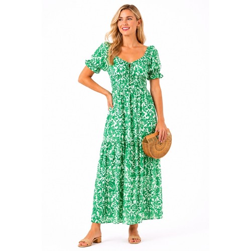 Dizzy lizzy green damask print - damask,