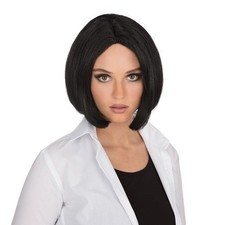 Posh Centre Parting Black Fancy Dress Wig
