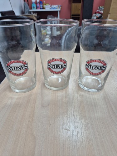 Stones bitter pint glasses - pint,