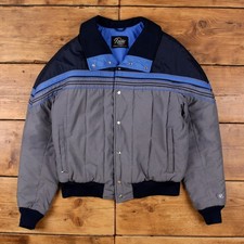 Vintage Robbe Puffer Jacket M 80s Bomber Ski USA Made Grey