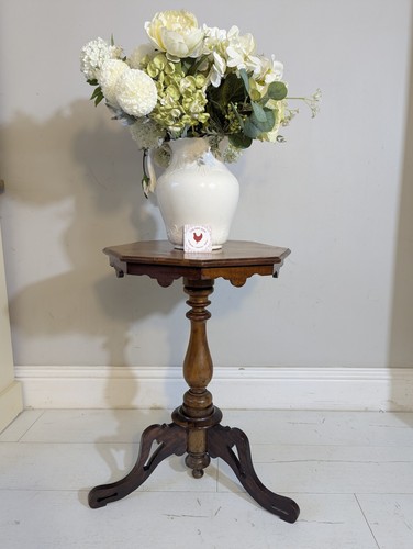 Antique octagonal tripod table - octagonal,